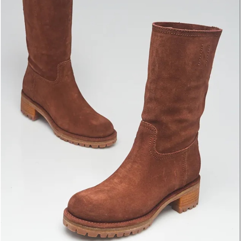 ISO PRADA SUEDE MOTO BOOTS LUG SOLES SIZE 38